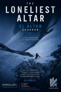 Climbers ascending the icy slopes of El Altar volcano in Ecuador.