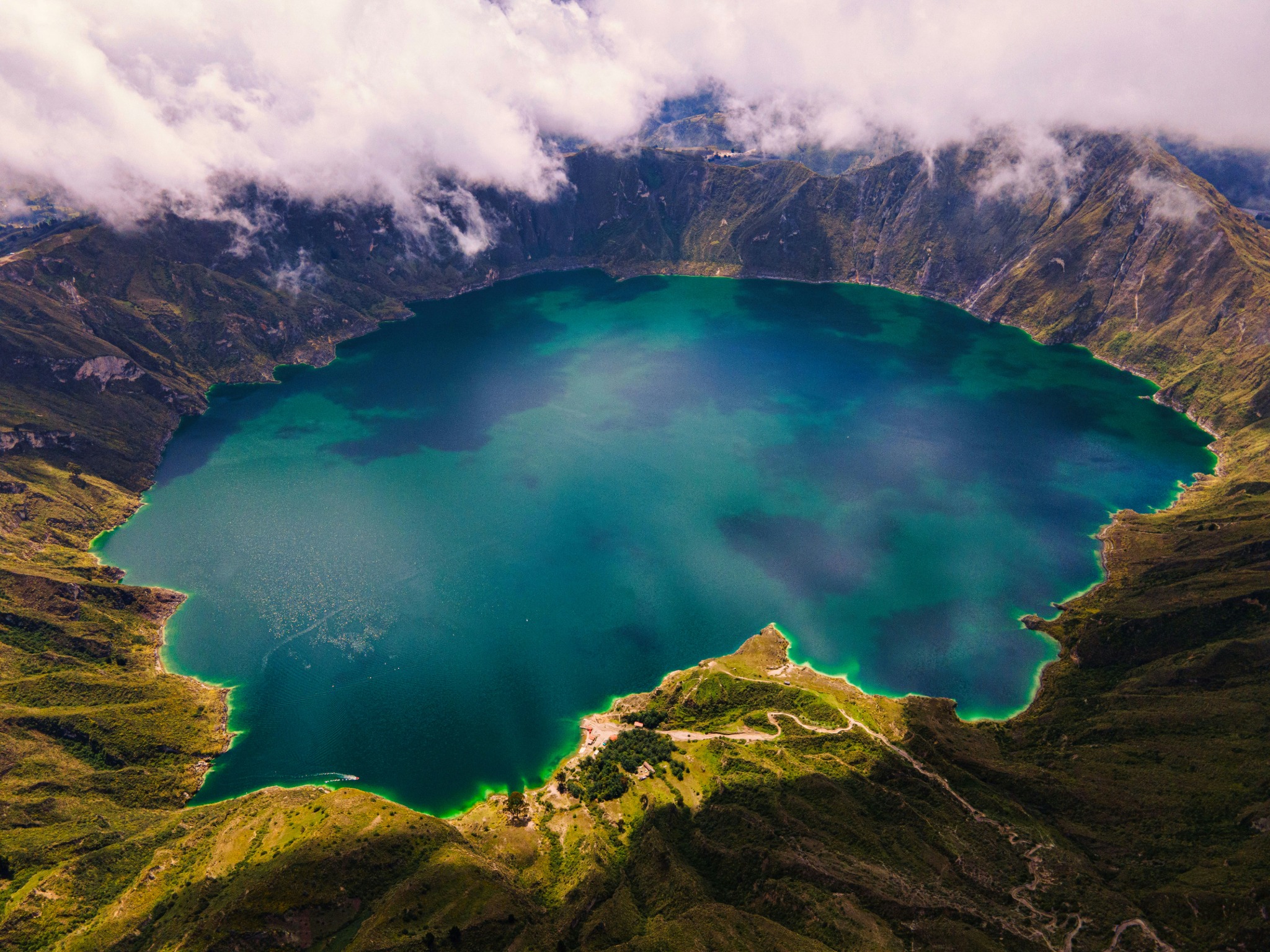 Quilotoa crater landscape